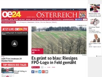 Bild zum Artikel: Es grünt so blau: Riesiges FPÖ-Logo in Feld gemäht