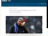 Bild zum Artikel: Hannes († 25): Bruder des toten Magdeburg-Fans hält berührende Rede