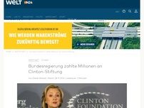 Bild zum Artikel: US-Wahl: Bundesregierung zahlte Millionen an Clinton-Stiftung