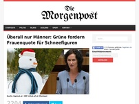 Bild zum Artikel: Überall nur Männer: Grüne fordern Frauenquote für Schneefiguren