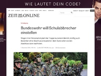 Bild zum Artikel: Verteidigung: Bundeswehr will Schulabbrecher einstellen