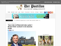 Bild zum Artikel: 'Dann hole ich Österreich eben später': Norbert Hofer wechselt in die deutsche Politik