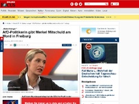 Bild zum Artikel: „Maischberger“ - AfD-Politikerin gibt Merkel Mitschuld am Mord in Freiburg