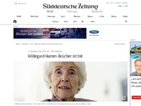 Bild zum Artikel: Hildegard Hamm-Brücher ist tot