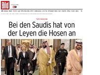 Bild zum Artikel: Trotz Dresscode - Bei den Saudis hat von der Leyen die Hosen an