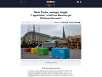 Bild zum Artikel: Mehr Farbe, weniger Angst: „Legosteine“ schützen Hamburger Weihnachtsmarkt