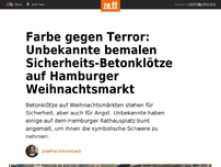Bild zum Artikel: Farbe gegen Terror: Unbekannte bemalen Sicherheits-Betonklötze auf Hamburger Weihnachtsmarkt