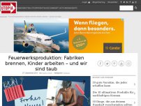 Bild zum Artikel: Feuerwerksproduktion: Fabriken brennen, Kinder arbeiten – und wir sind taub