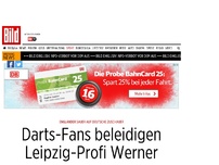 Bild zum Artikel: Schmähgesänge bei der WM - Darts-Fans beleidigen Leipzig-Profi Werner