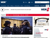 Bild zum Artikel: WDR 2 Klartext: Polizei hat angemessen und richtig gehandelt
