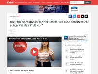 Bild zum Artikel: Die Erde wird dieses Jahr zerstört: 'Die Elite bereitet sich schon auf das Ende vor'