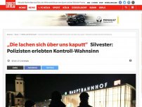 Bild zum Artikel: „Die lachen sich über uns kaputt“: Silvester: Polizisten erlebten Kontroll-Wahnsinn