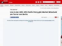 Bild zum Artikel: 'Hart aber fair' - Live in der ARD: AfD-Chefin Petry gibt Merkel Mitschuld am Terror von Berlin