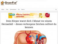 Bild zum Artikel: Dein Körper warnt dich 1 Monat vor einem Herzanfall – dieses verborgene Zeichen solltest du kennen