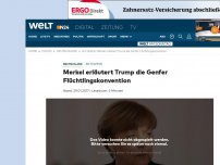 Bild zum Artikel: US-Einreiseverbot: Merkel erläutert Trump die Genfer Flüchtlingskonvention