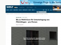 Bild zum Artikel: Essen: Bis zu 9400 Euro für Unterbringung von Flüchtlingen - pro Person