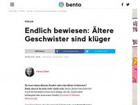 Bild zum Artikel: Endlich bewiesen: Ältere Geschwister sind klüger