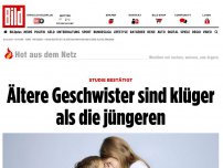 Bild zum Artikel: Studie bestätigt - Ältere Geschwister sind klüger als die jüngeren