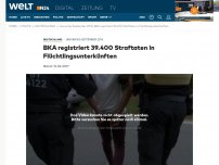 Bild zum Artikel: Januar bis September 2016: BKA registriert 39.400 Straftaten in Flüchtlingsunterkünften