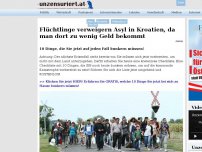 Bild zum Artikel: Flüchtlinge verweigern Asyl in Kroatien, da man dort zu wenig Geld bekommt