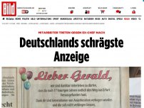 Bild zum Artikel: Schräge Anzeige! - Mitarbeiter treten gegen EX-Chef nach