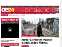 Bild zum Artikel: Kurz: Flüchtlinge müssen zurück in ihre Heimat