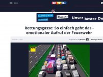 Bild zum Artikel: Rettungsgasse: So einfach geht das - emotionaler Aufruf der Feuerwehr