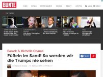 Bild zum Artikel: Barack & Michelle Obama: Füßeln im Sand! So werden wir die Trumps nie sehen