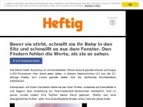 Bild zum Artikel: Bevor sie stirbt, schnallt sie ihr Baby in den Sitz und schmeißt es aus dem Fenster. Den Findern fehlen die Worte, als sie es sehen.