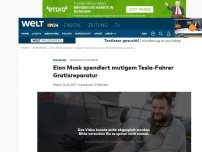 Bild zum Artikel: Heldentat auf der A9: Elon Musk spendiert mutigem Tesla-Fahrer Gratisreparatur