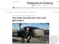 Bild zum Artikel: Kein Held? Das sieht der Tesla-Chef ganz anders