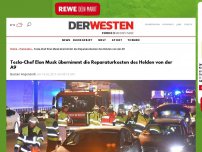 Bild zum Artikel: Heldentat: Tesla-Chef Elon Musk übernimmt die Reparaturkosten des Helden von der A9