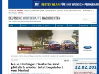 Bild zum Artikel: Neue Umfrage: Deutsche sind plötzlich wieder total begeistert von Merkel