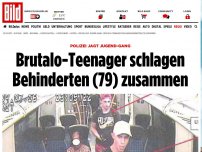 Bild zum Artikel: Polizei jagt Jugend-Gang - Brutalo-Duo prügeln Behinderten (79) zusammen