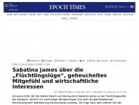 Bild zum Artikel: Sabatina James über die „Flüchtlingslüge“, geheucheltes Mitgefühl und wirtschaftliche Interessen