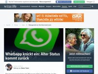 Bild zum Artikel: Whatsapp knickt ein: Alter Status kommt zurück