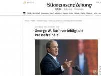 Bild zum Artikel: George W. Bush verteidigt die Pressefreiheit