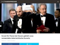 Bild zum Artikel: Grund für Panne bei Oscars geklärt: Jury verwendete österreichische Kuverts