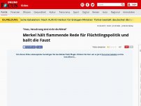 Bild zum Artikel: 'Hass, Verachtung sind nicht die Mittel' - Merkel hält flammende Rede für Flüchtlingspolitk und holt die Faust raus