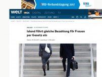 Bild zum Artikel: Gleichberechtigung: Island führt gleiche Bezahlung für Frauen per Gesetz ein