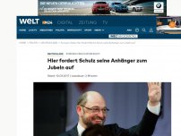 Bild zum Artikel: Peinliches Video aus Würzburg: 'Ihr müsst rufen!' - Schulz fordert Anhänger zum Jubeln auf