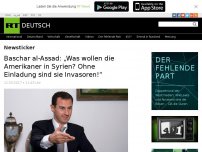 Bild zum Artikel: Baschar al-Assad: „Was wollen die Amerikaner in Syrien? Sie haben fast alle Kriege verloren!“