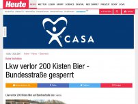 Bild zum Artikel: Keine Verletzten: Lkw verlor 200 Kisten Bier - Bundesstraße gesperrt