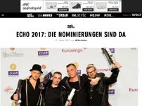 Bild zum Artikel: ECHO 2017: Die Nominierungen sind da