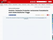 Bild zum Artikel: Streit um Auftrittsverbote - Peinlich: Türkische Protestler verbrennen französische statt niederländischer Flagge