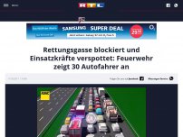 Bild zum Artikel: Rettungsgasse blockiert und Einsatzkräfte verspottet: Feuerwehr zeigt 30 Autofahrer an