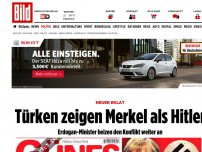 Bild zum Artikel: Neuer Eklat - Türken zeigen Merkel als Hitler