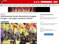 Bild zum Artikel: Frankfurt - Zehntausende Kurden demonstrieren gegen Erdogan - und zeigen verbotene Fahnen