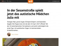 Bild zum Artikel: In der Sesamstraße spielt jetzt das autistische Mädchen Julia mit