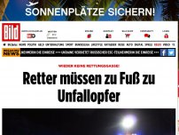 Bild zum Artikel: Wieder keine Rettungsgasse! - Retter müssen zu Fuß zu Unfallopfer